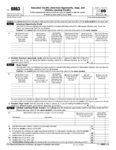 Academia / Public economics / IRS tax forms / Internal Revenue Service / Hope tax credit / Government / Hope credit / Lifetime Learning Credit / Course credit / Taxation in the United States / Tax credits / Student financial aid