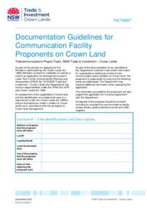 Documentation Guidelines for Communication Facility Proponents on Crown Land