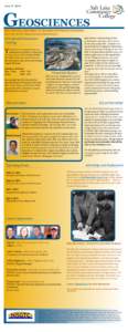 June 17, 2014  GEOSCIENCES Semi-Monthly Newsletter for Students and Recent Graduates from the SLCC Geosciences Department
