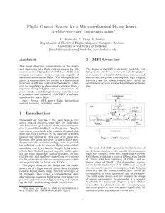 Flight Control System for a Micromechanical Flying Insect: Architecture and Implementation∗ L. Schenato, X. Deng, S. Sastry