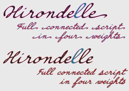 Hirondelle  Full connected script in four weights  Hirondelle