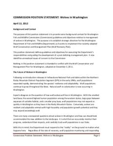 Microsoft Word - Final Wolves in Washington FWC PositionStatement.doc