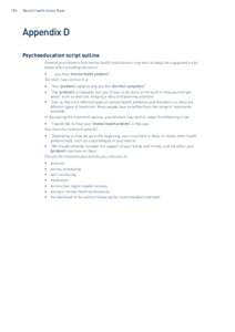 156	  	Mental Health Advice Book Appendix D Psychoeducation script outline