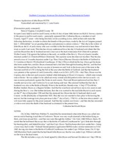 Southern Campaign American Revolution Pension Statements & Rosters Pension Application of John Bryan W3759 Transcribed and annotated by C. Leon Harris [Punctuation partly corrected.] State of Virginia, Campbell County SS