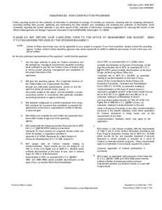 OMB Approval No[removed]Expiration Date[removed]ASSURANCES - NON-CONSTRUCTION PROGRAMS Public reporting burden for this collection of information is estimated to average 15 minutes per response, including time for 