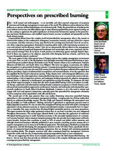 GUEST EDITORIAL GUEST EDITORIAL GUEST EDITORIAL  Perspectives on prescribed burning e3