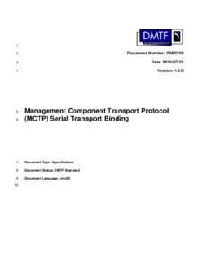 Management Component Transport Protocol (MCTP) Serial Transport Binding