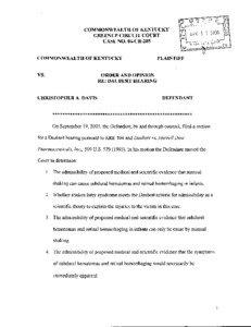 COMMONWEALTH OF KENTUCKY GREENUP CIRCUIT COURT CASE NO. 04-CR-205