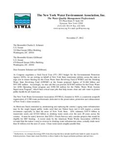 The New York Water Environment Association, Inc. The Water Quality Management Professionals 525 Plum Street  Suite 102 Syracuse, New York[removed]7811  Fax: [removed]www.nywea.org  e-mail: [removed]