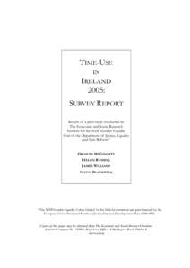 TIME-USE IN IRELAND 2005: SURVEY REPORT