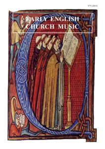 T75[removed]EARLY ENGLISH CHURCH MUSIC  EARLY ENGLISH CHURCH MUSIC
