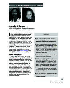 Kaavonia M. Hinton-Johnson and Angela Johnson Angela Johnson: Award-winning Novels and the Search for Self