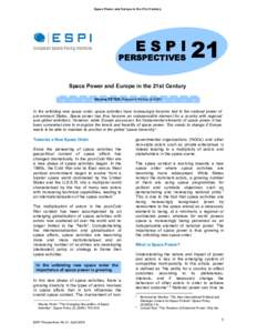 Space Power and Europe in the 21st Century  ESPI PERSPECTIVES