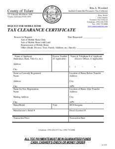 Rita A. Woodard  County of Tulare Auditor-Controller/Treasurer-Tax Collector