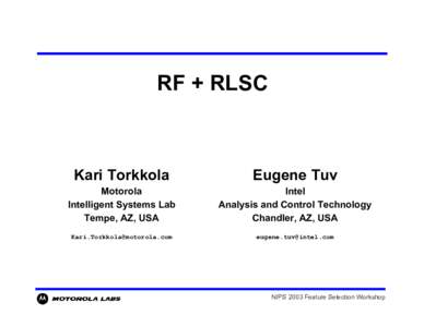 Learning / Ensemble learning / Dimension reduction / Feature selection / Random forest / Statistical classification / Cross-validation / Statistics / Machine learning / Model selection