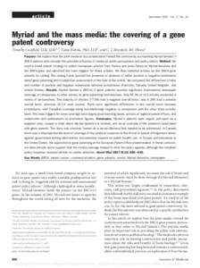 Patent law / Biological patent / Myriad Genetics / Gene patent / BRCA1 / Patent / Genetic testing / Implications of US gene patent invalidation on Australia / In the Family / Biology / Medicine / Genetics