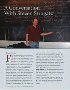 A Conversation With Steven Strogatz Steven Strogatz.  Patrick Honner