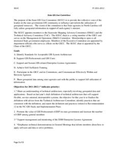 SGUC  FY[removed]State GIS User Committee  The purpose of the State GIS User Committee (SGUC) is to provide the collective voice of the