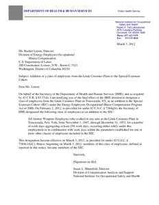 Industrial hygiene / Safety engineering / Risk / Energy Employees Occupational Illness Compensation Program / United States Department of Energy / Occupational safety and health / National Institute for Occupational Safety and Health / Safety / Nuclear weapons