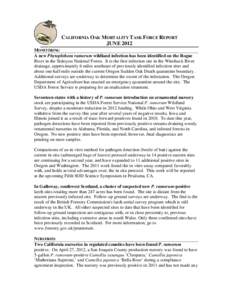 CALIFORNIA OAK MORTALITY TASK FORCE REPORT