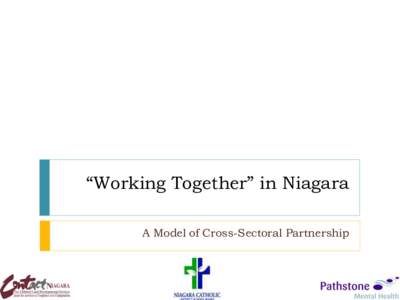 “Working Together” in Niagara A Model of Cross-Sectoral Partnership Objectives 