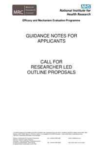 GUIDANCE NOTES FOR APPLICANTS