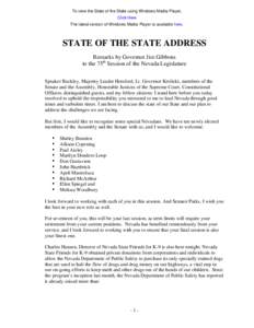 STATE OF THE STATE: Nevada