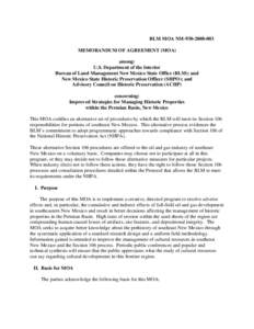 Environment of the United States / United States / Bureau of Land Management / National Historic Preservation Act / State Historic Preservation Office / Cultural resources management / Advisory Council on Historic Preservation / Historic preservation / National Register of Historic Places / Culture