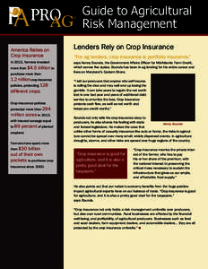 Institutional investors / Agriculture in the United States / Crop insurance / Agriculture / Economics / Insurance / Agricultural insurance / Financial economics / Financial institutions