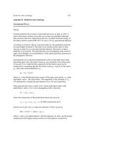 Relativity and cosmology  673 Appendix D Relativity and cosmology Gravitational Waves