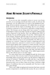 COMPUTER SECURITY  235 HOME NETWORK SECURITY/FIREWALLS Introduction