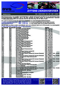 WWW.DVG.NL  ZITTEND ZIEKENVERVOER VGZ - UNIVÉ ZORG - IZA - IZZ - UMC - CARES