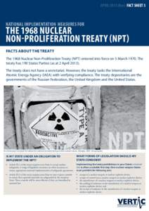 APRIL[removed]Rev) FACT SHEET 5  National implementation measures for the 1968 Nuclear Non-Proliferation Treaty (NPT)