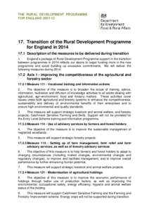 THE RURAL DEVELOPMENT PROGRAMME FOR ENGLAND[removed]Transition of the Rural Development Programme for England in[removed]Description of the measures to be delivered during transition