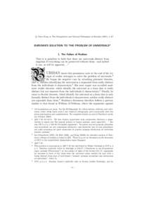 c Peter King, in The Metaphysics and Natural Philosophy of Buridan (2001), 1–27 BURIDAN’S SOLUTION TO THE PROBLEM OF UNIVERSALS*  B