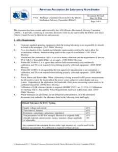 Microsoft Word - P111 - Technical Consensus Decisions from the Electro-Mechanical Advisory Committee-EMAC.doc