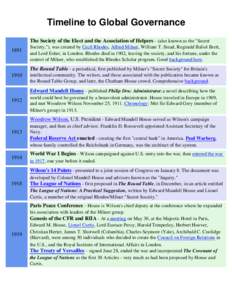 Timeline to Global Governance