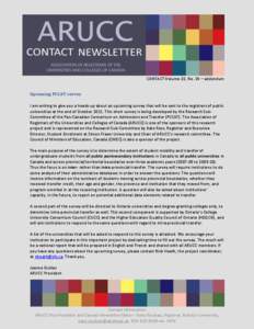 CONTACT Volume 20, No. 24 – addendum Upcoming PCCAT survey I am writing to give you a heads-up about an upcoming survey that will be sent to the registrars of public universities at the end of October[removed]This short 