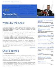 LIBE NEWSLETTER - ISSUE[removed]OCTOBER[removed]Citizenship Police/Security Borders/Visas Justice Fundamental Rights Immigration