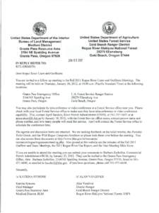 Invitation Letter for January 26, 2012 Rogue River Outfitter / User / Agency Meeting