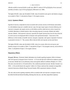 MERCURY[removed]HEALTH EFFECTS  chloride resulted in increased deaths in male mice (B6C3F1 strain) at 0.69 mg Hg/kg/day but no increased