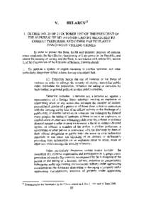 V.  BELARUS1 3 1. DECREE NO. 21 OF 21 OCTOBER 1997 OF THE PRESIDENT OF THE REPUBLIC OF BELARUS ON URGENT MEASURES TO