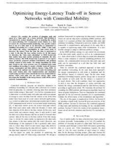 Optimizing Energy-Latency Trade-Off in Sensor Networks with Controlled Mobility