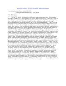 Southern Campaign American Revolution Pension Statements Pension Application of Jesse Noland: S14039 Transcribed and annotated by C. Leon Harris State of Kentucky} Estill County} S.S. On this 19 th day of November 1832 p