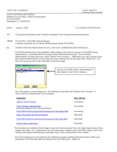 STATE OF CALIFORNIA _____________________________________________________________________ STATE CONTROLLER’S OFFICE PERSONNEL/PAYROLL SERVICES DIVISION P.O. Box[removed]Sacramento, CA[removed]