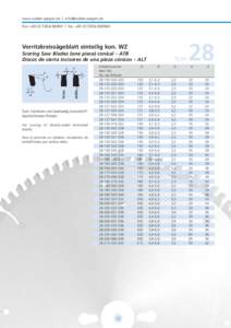 www.walter-saegen.de | [removed] Fon +[removed] | Fax +[removed][removed]Vorritzkreissägeblatt einteilig kon. WZ Scoring Saw Blades (one piece) conical – ATB Discos de sierra incisores de una piez