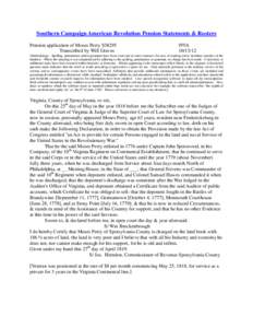 Southern Campaign American Revolution Pension Statements & Rosters Pension application of Moses Perry S38295 Transcribed by Will Graves f9VA[removed]
