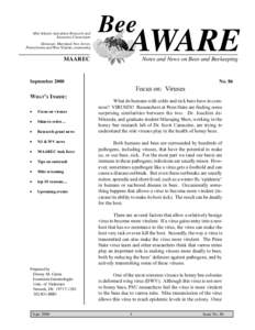 Mid-Atlantic Apiculture Research and Extension Consortium Delaware, Maryland, New Jersey, Pennsylvania and West Virginia cooperating  MAAREC