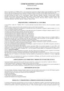 COMUNE DI PONT CANAVESE Provincia di Torino BANDO DI CONCORSO Emesso ai sensi della L.R. 17 Febbraio 2010, n° 3 per l’assegnazione in locazione di alloggi di edilizia sociale disponibili nel comune di Pont Canavese, f