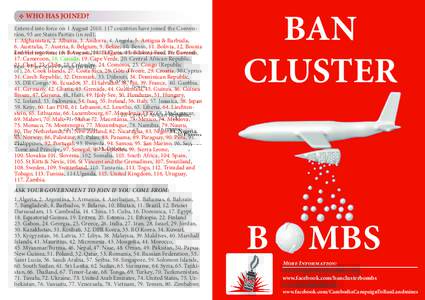 Foreign relations / Law / Government / Cluster bombs / Mine action / Treaties of the Holy See / Explosive weapons / Cluster munition / Convention on Cluster Munitions / Chemical warfare / Ban Advocates / Cluster Munition Coalition
